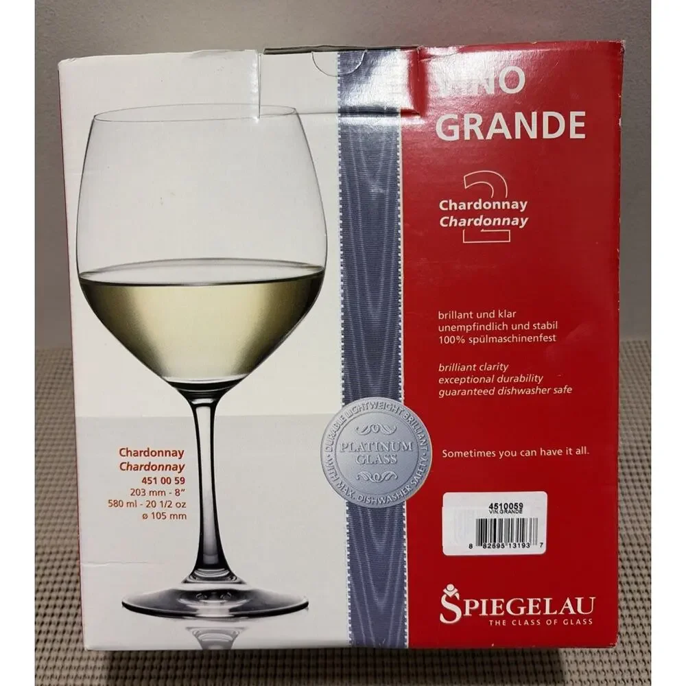 Spiegelau Vino Grande Chardonnay White Wine Platinum Glass 8 inch Set 2